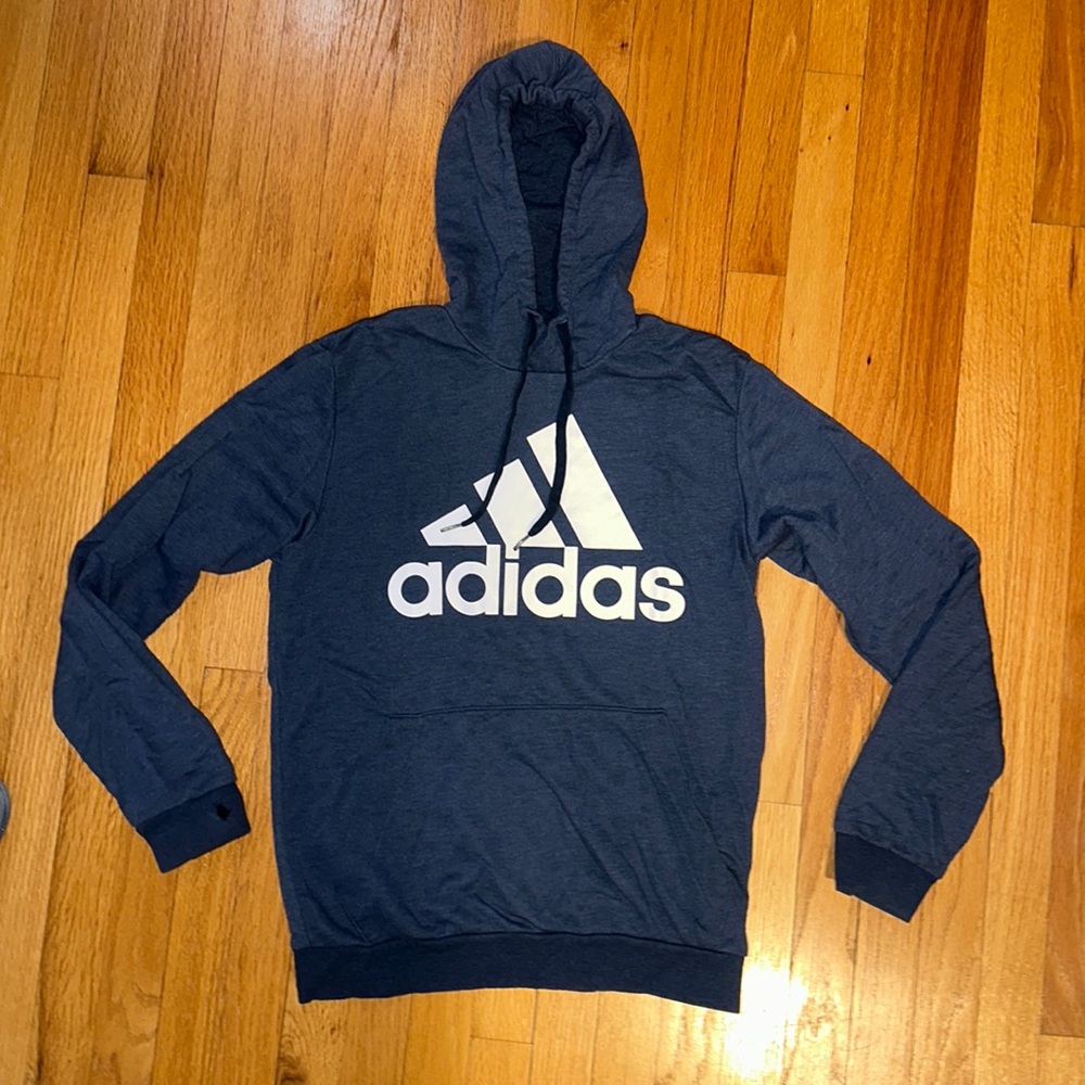 Adidas Blue Grey Boys Hoodie